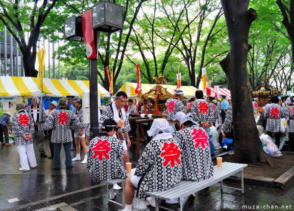 Gathering for the Mikoshi Parade, Furusato Kumin Matsuri
