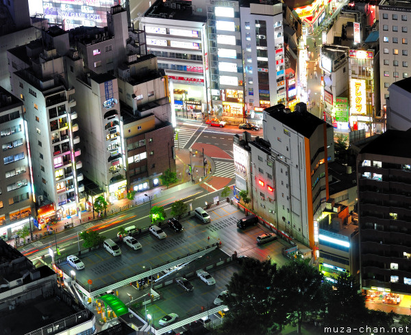 Aerial night view, Ikebukuro, Tokyo