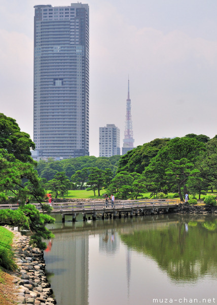 Tokyo Tower, View from Hamarikyu Gardens