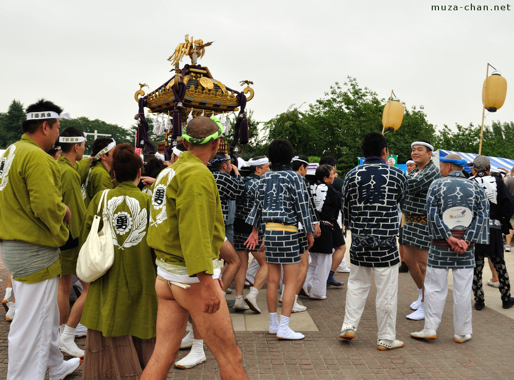 Traditional Happi And Fundoshi Wearing At Japanese Festival Tokyo