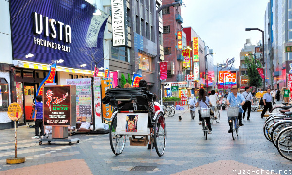 Rickshaw and bicycles, Asakusa, Tokyo