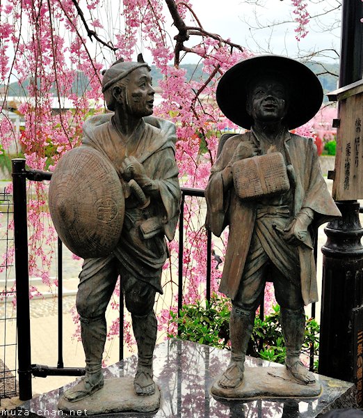 Statues of Yaji-san and Kita-san, Sanjo Ohashi, Kyoto
