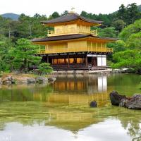 The non-golden floor of the golden Kinkaku-ji