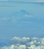 Glimpse of Mount Fuji, viewed from the airplane