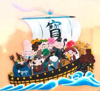 On New Year's night, the Seven Gods of Luck - Santa Claus times seven