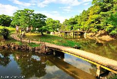 Genkyu-en Garden Wooden Bridges