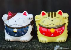 Japanese cute cat statues