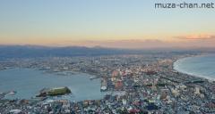 Bird`s eye view from the Mount Hakodate Observatory