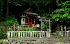 Simply beautiful Japanese scenes, a small shrine in the woods