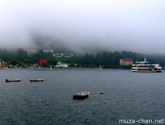 Simply beautiful Japanese scenes, mist on Lake Ashinoko
