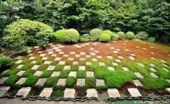 Simply beautiful Japanese scenes, checkered Zen garden