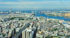 Osaka Bay, spectacular bird's-eye view