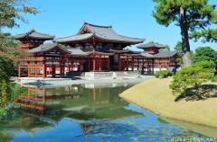 Simply beautiful Japanese scenes, Phoenix Hall reflection