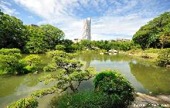 Shukkeien, Japanese garden panorama
