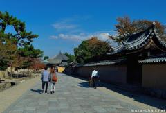 Stoned traditional alley at Horyu-ji, Nara