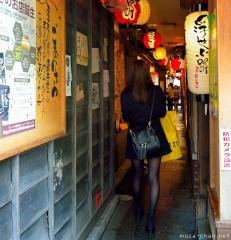 Very narrow street in Osaka