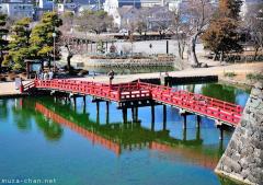 Matsumoto Castle's red bridge