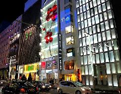 Ginza by night, jewelry stores