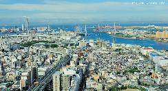 Osaka Bay, spectacular bird's-eye view