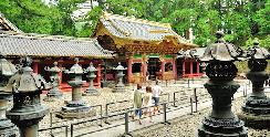 Beautiful lanterns at Yashamon, Nikko
