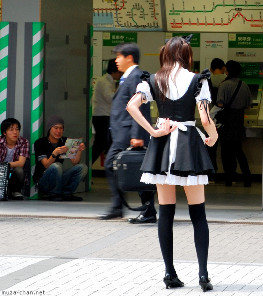 Maid in Akihabara station, Tokyo