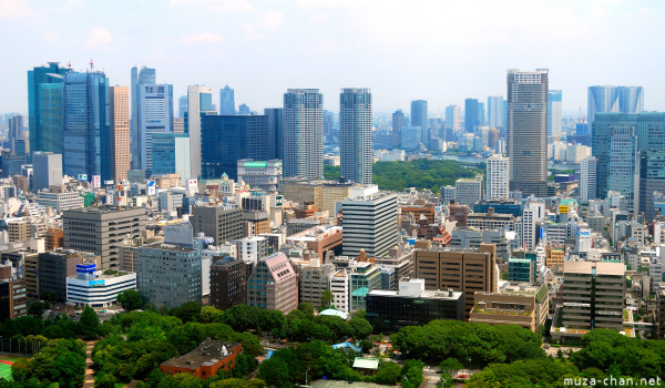 Shiodome seen from Tokyo Tower, Tokyo