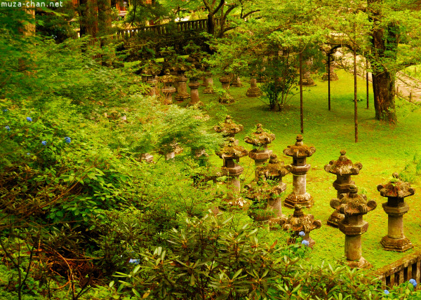 Stone Lanterns in the Rinno-ji Temple Garden, Nikko