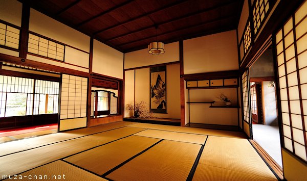 Traditional Japanese house, Tokonoma, Chigai-dana and Tenbukuro