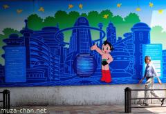 The Astro Boy mural painting in Takadanobaba