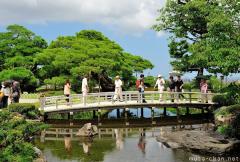 Crowded Japanese garden