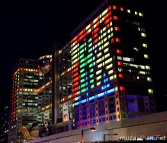Fuji TV building light show