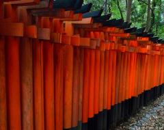Fushimi Inari Shrine torii, unusual outside view