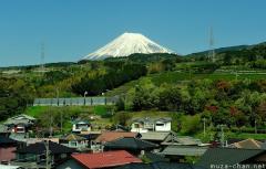 Glimpse of Mount Fuji over the Shizuoka hills