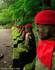 The impossible-to-count Bake Jizo statues