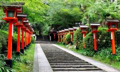 Simply beautiful Japanese scenes, Red lanterns on Mount Kurama