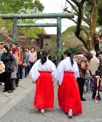 Traditional Japanese clothing, Miko red hakama