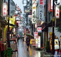 Rainy day on a Nakano narrow street
