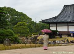 Lady in kimono at Nijo Ninomaru Garden, Kyoto