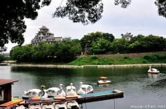 Okayama castle and pleasure boats