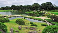 Okayama Koraku-en, Japanese garden panoramic view