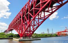 Japanese superlatives, the third-longest cantilever bridge in the world, Minato Bridge