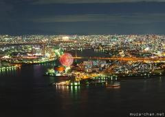 Simply beautiful Japanese scenes, night view from Osaka Sakishima observatory