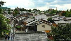 Kyoto Higashiyama roofs, traditional Kawara tiles