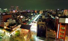 Night view over Asakusa, Tokyo