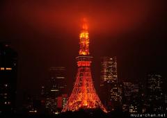 Simply beautiful Japanese scenes, Tokyo Tower in the mist
