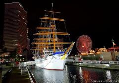 Nippon Maru sail ship night photo