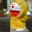 Doraemon statue in front of the Bandai building in Asakusa